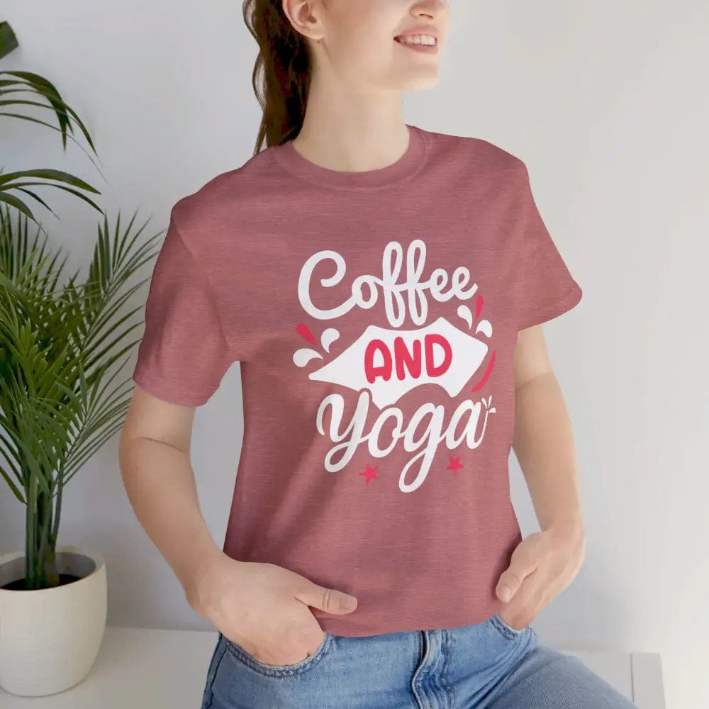 Coffee and Yoga Unisex Jersey Short Sleeve Tee - T-Shirt