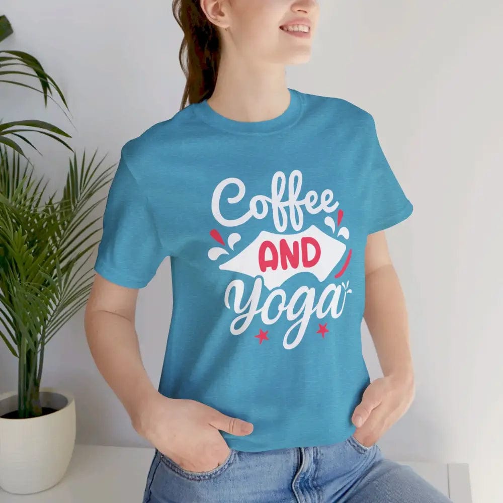 Coffee and Yoga Unisex Jersey Short Sleeve Tee - T-Shirt