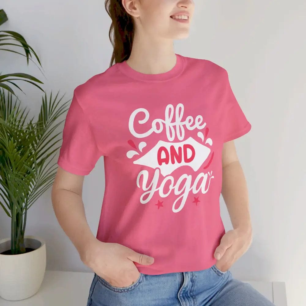 Coffee and Yoga Unisex Jersey Short Sleeve Tee - T-Shirt