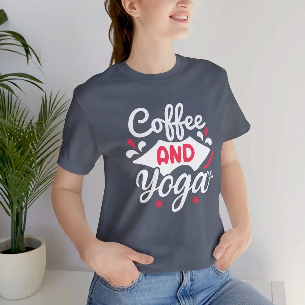 Coffee and Yoga Unisex Jersey Short Sleeve Tee - T-Shirt