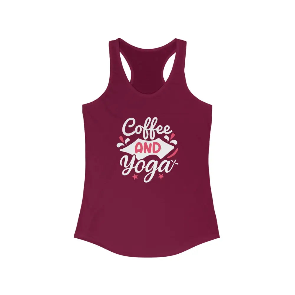 Coffee and Yoga Women’s Ideal Racerback Tank - Solid Cardinal Red / XS - Tank Top