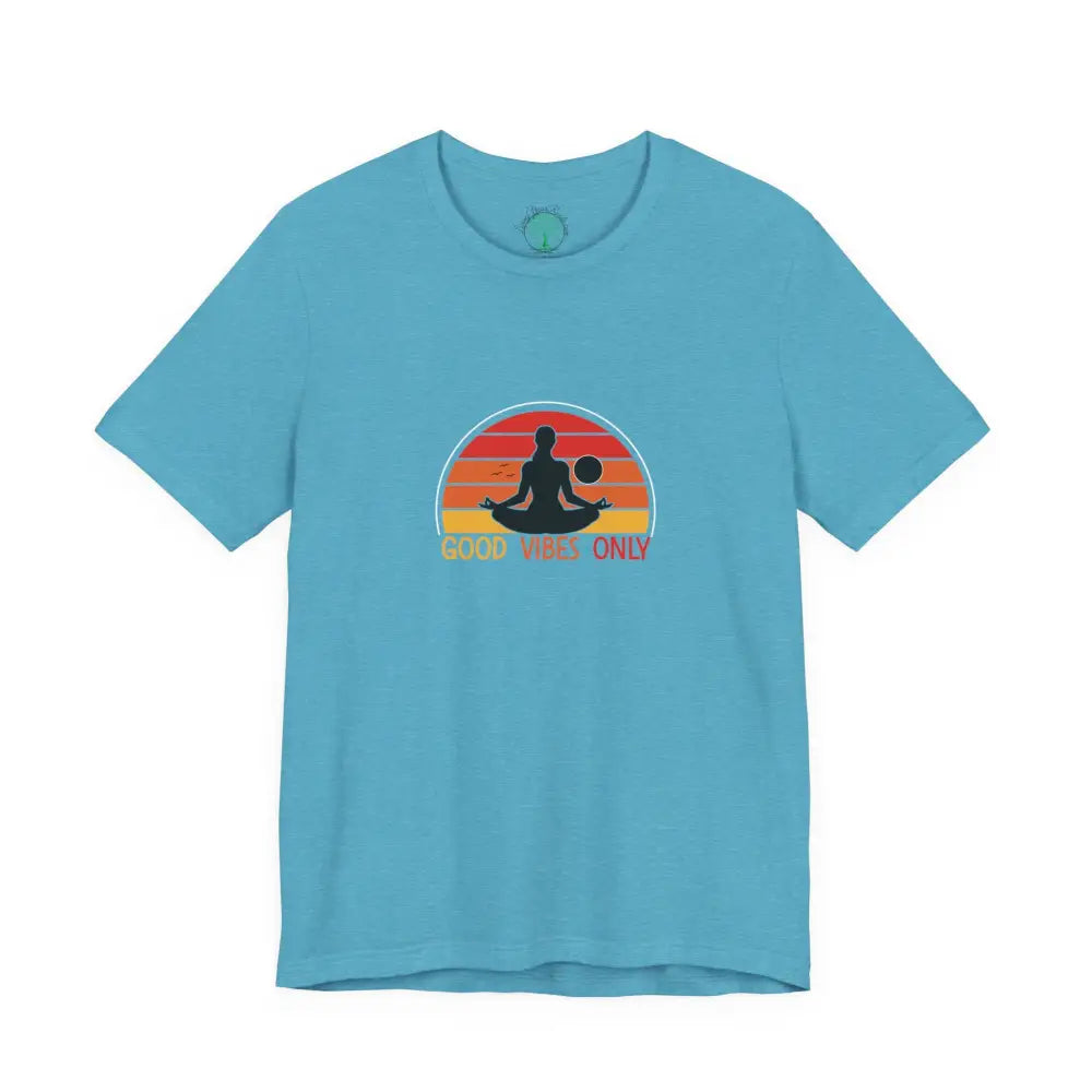 Copy of Retro Yoga Tee, Retro Yoga Graphic T-Shirt - Heather Aqua / M - T-Shirt