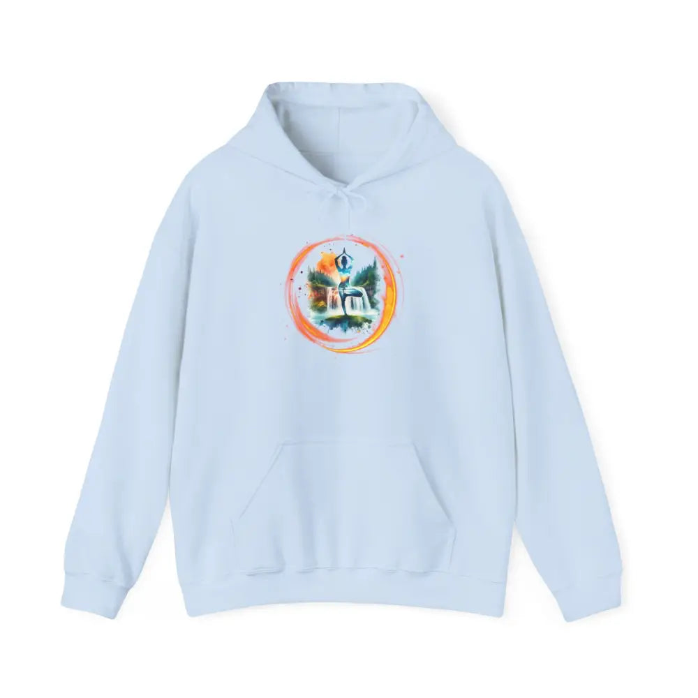 Copy of Zen Meditation in the Forest Hoodie Sweatshirt - Light Blue / S - Hoodie