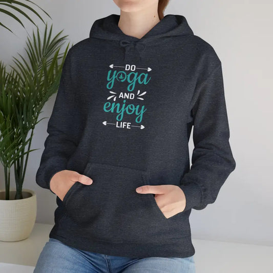 Do Yoga and Enjoy Life Heavy Blend™ Hooded Sweatshirt - Heather Sport Dark Navy / S - Hoodie