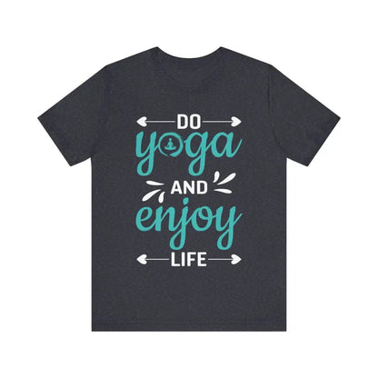 Do Yoga and Enjoy Life Unisex Jersey Short Sleeve Yoga Tee - Heather Navy / S - T-Shirt