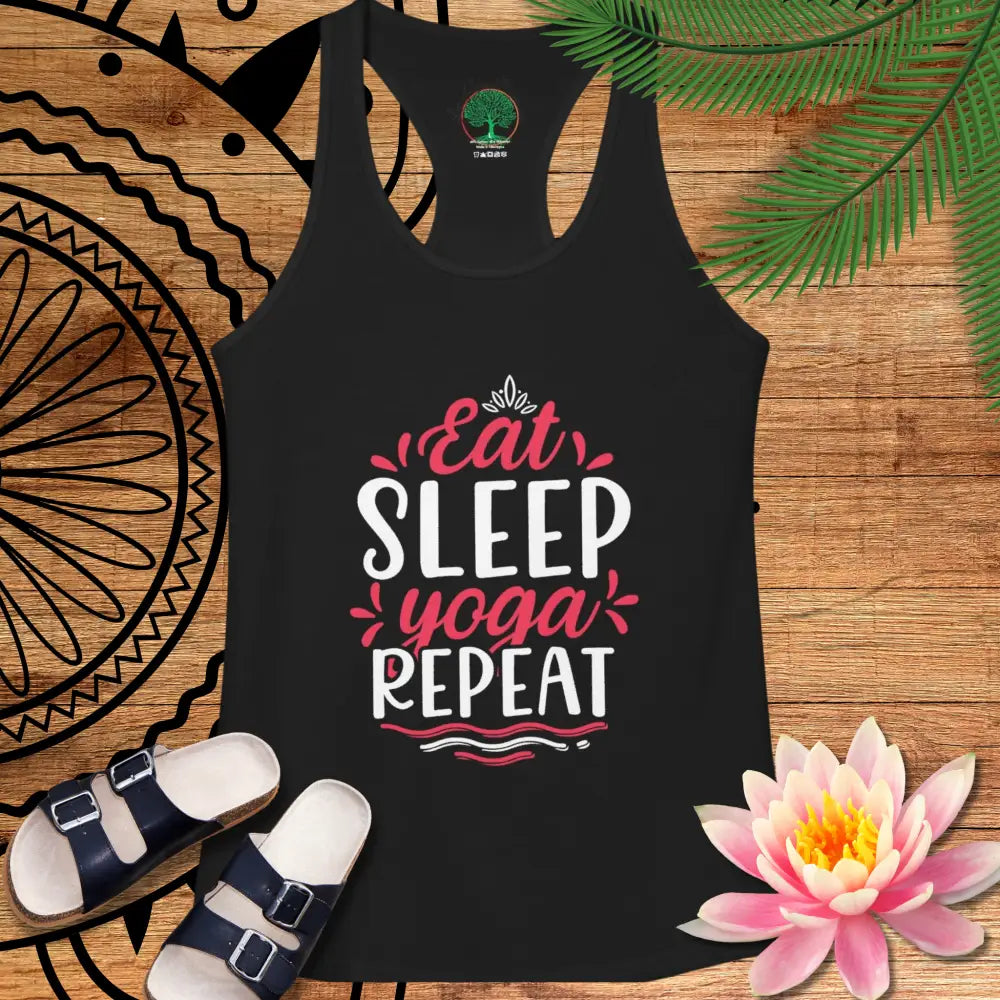 Eat Sleep Yoga Repeat Racerback Tank - Tank Top