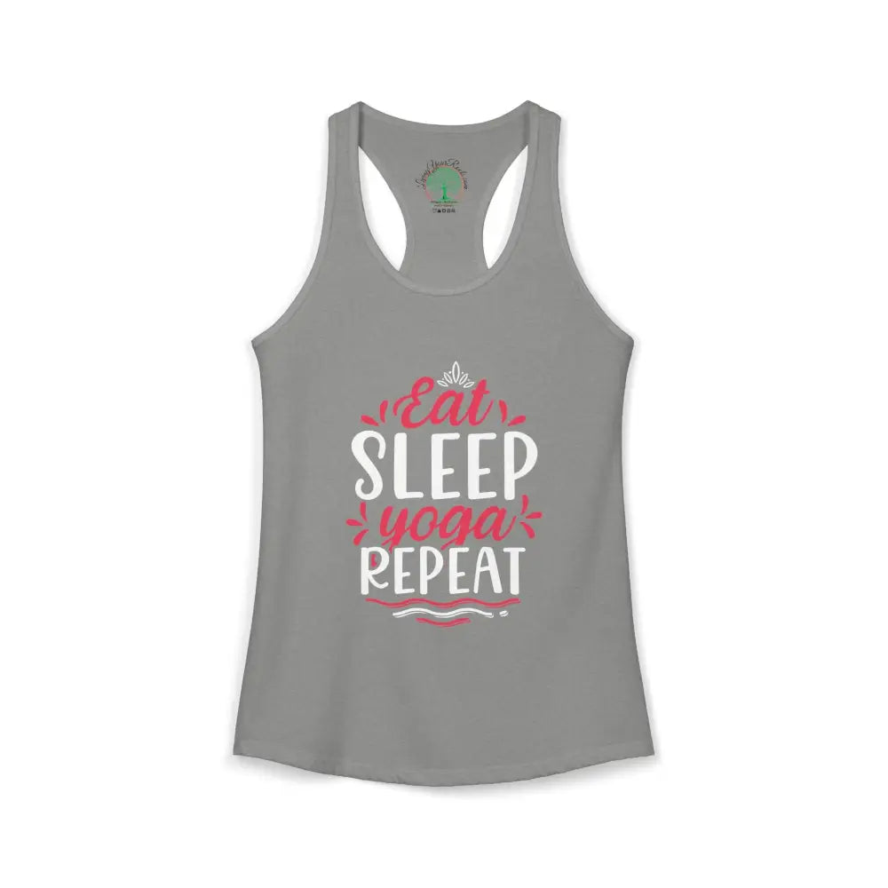 Eat Sleep Yoga Repeat Racerback Tank - XS / Heather Grey - Tank Top
