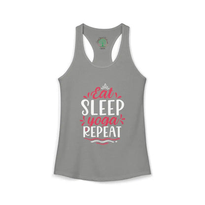 Eat Sleep Yoga Repeat Racerback Tank - XS / Heather Grey - Tank Top