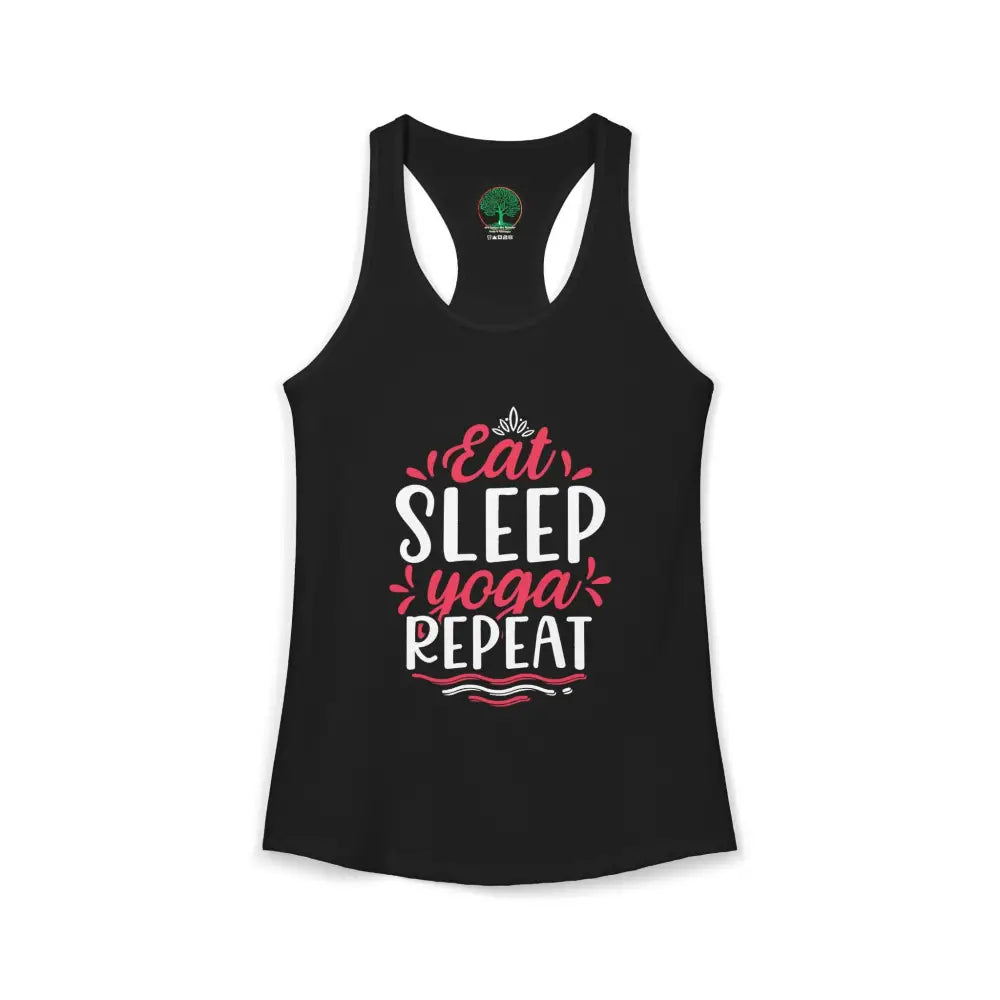 Eat Sleep Yoga Repeat Racerback Tank - XS / Solid Black - Tank Top