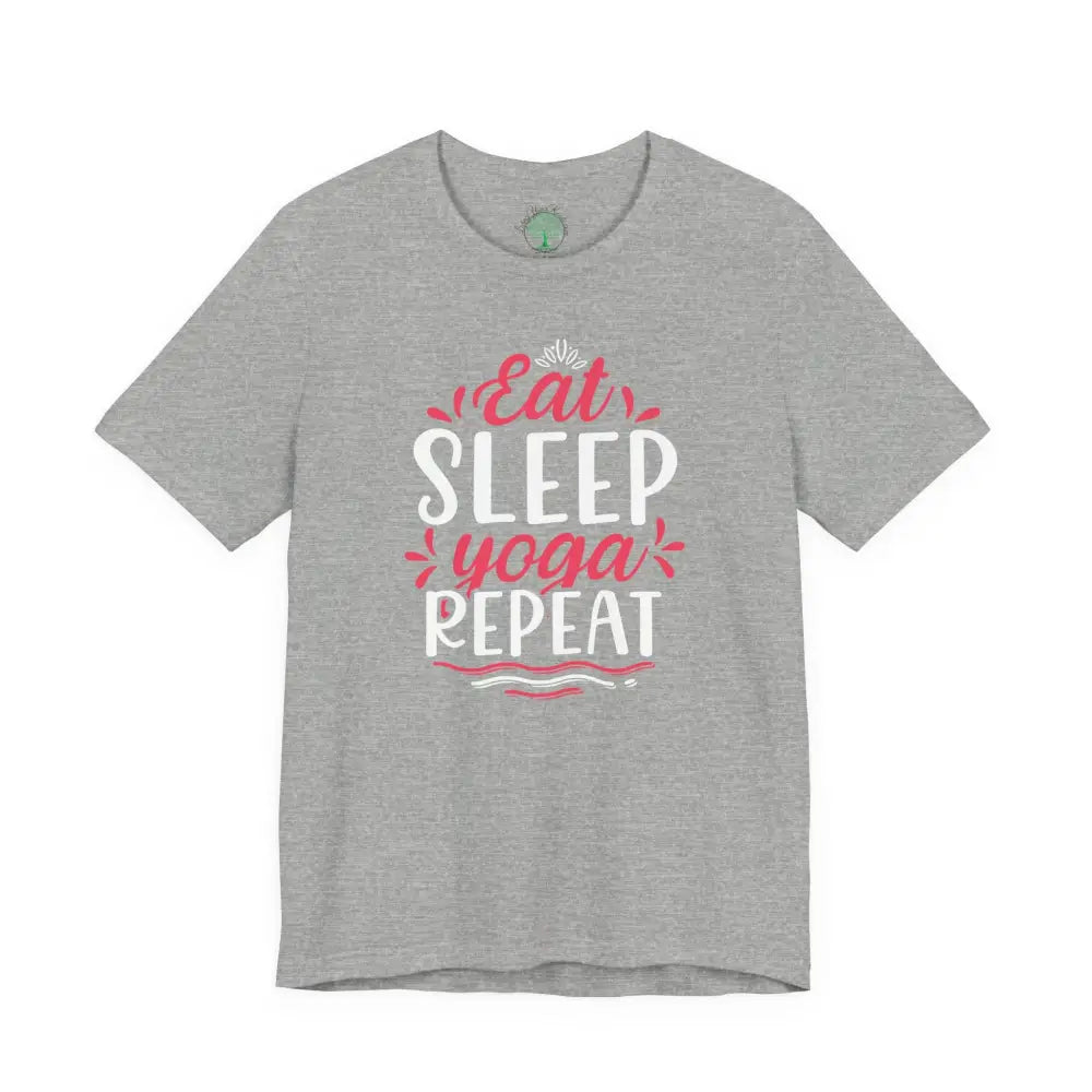 Eat Sleep Yoga Repeat T-Shirt; Yoga Routine Tee - Athletic Heather / S - T-Shirt