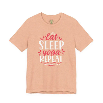 Eat Sleep Yoga Repeat T-Shirt; Yoga Routine Tee - Heather Peach / S - T-Shirt