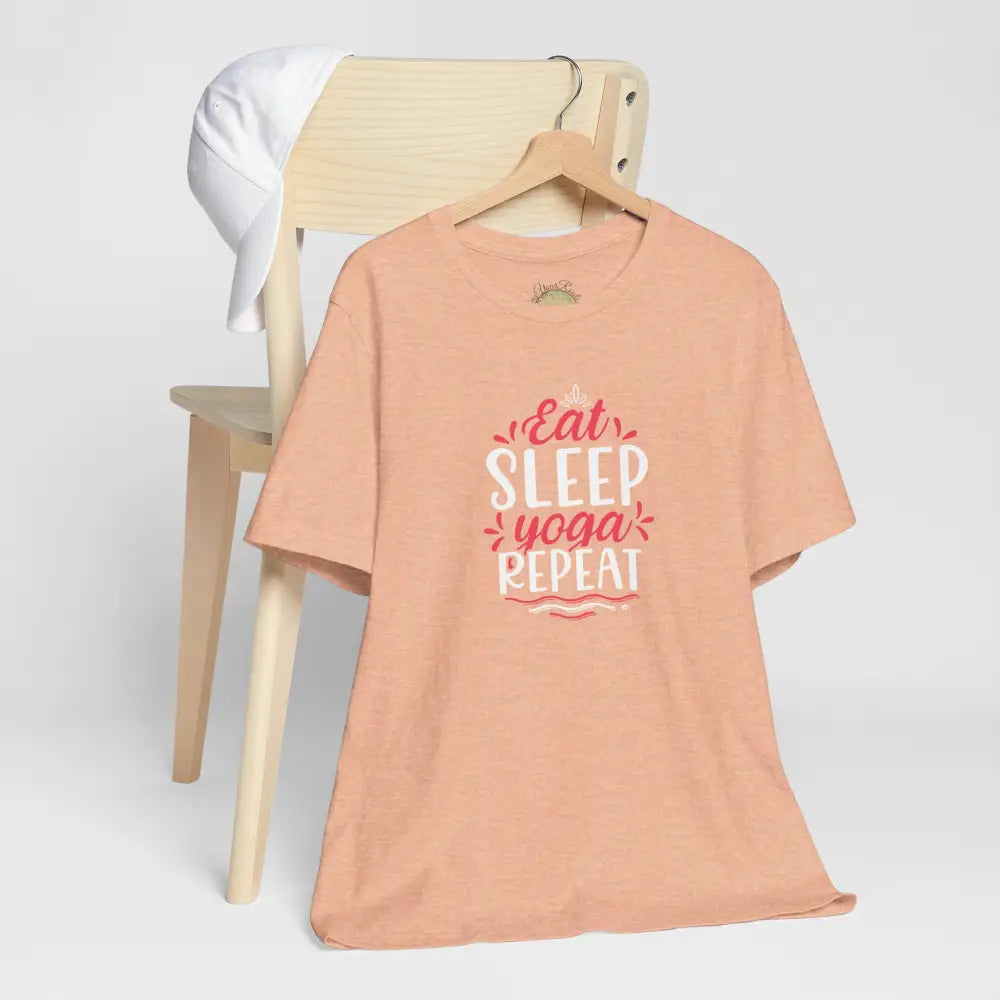 Eat Sleep Yoga Repeat T-Shirt; Yoga Routine Tee - T-Shirt
