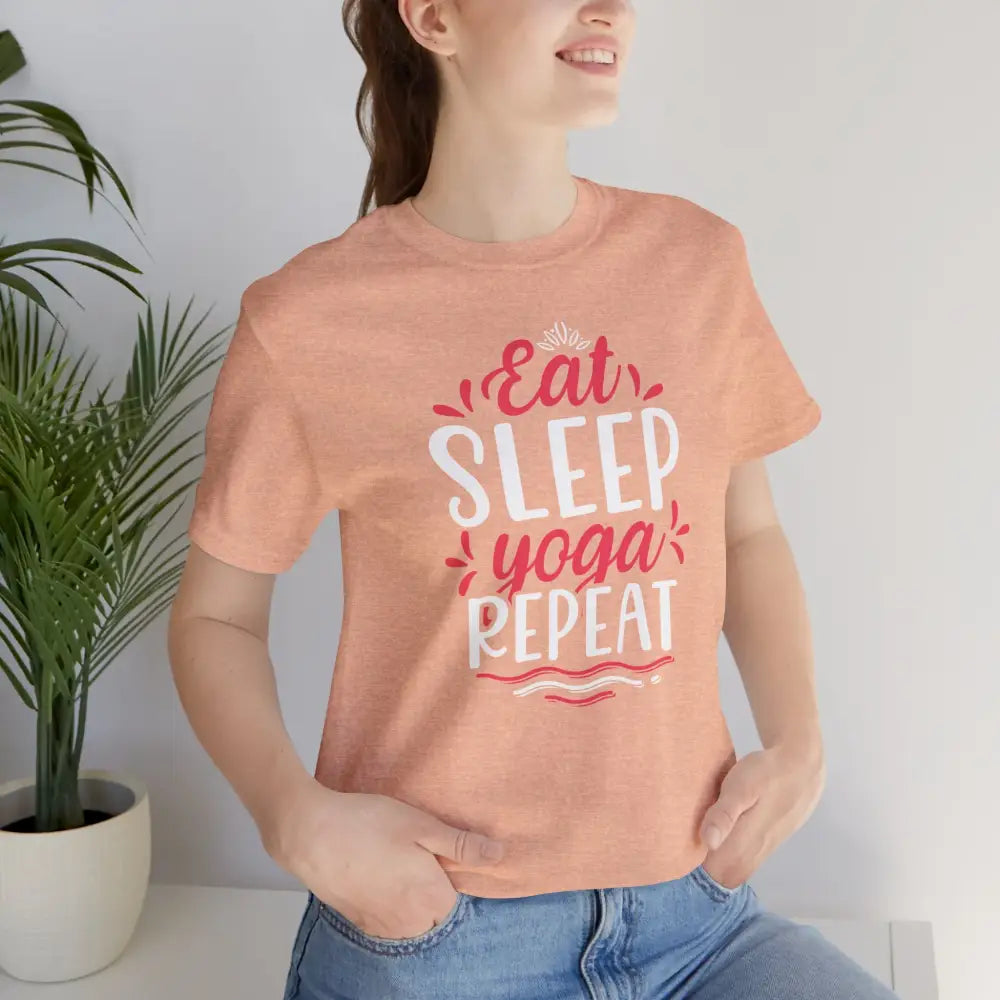 Eat Sleep Yoga Repeat T-Shirt; Yoga Routine Tee - T-Shirt