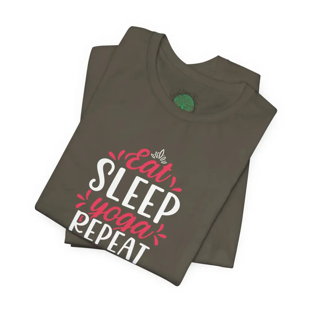 Eat Sleep Yoga Repeat T-Shirt; Yoga Routine Tee - T-Shirt