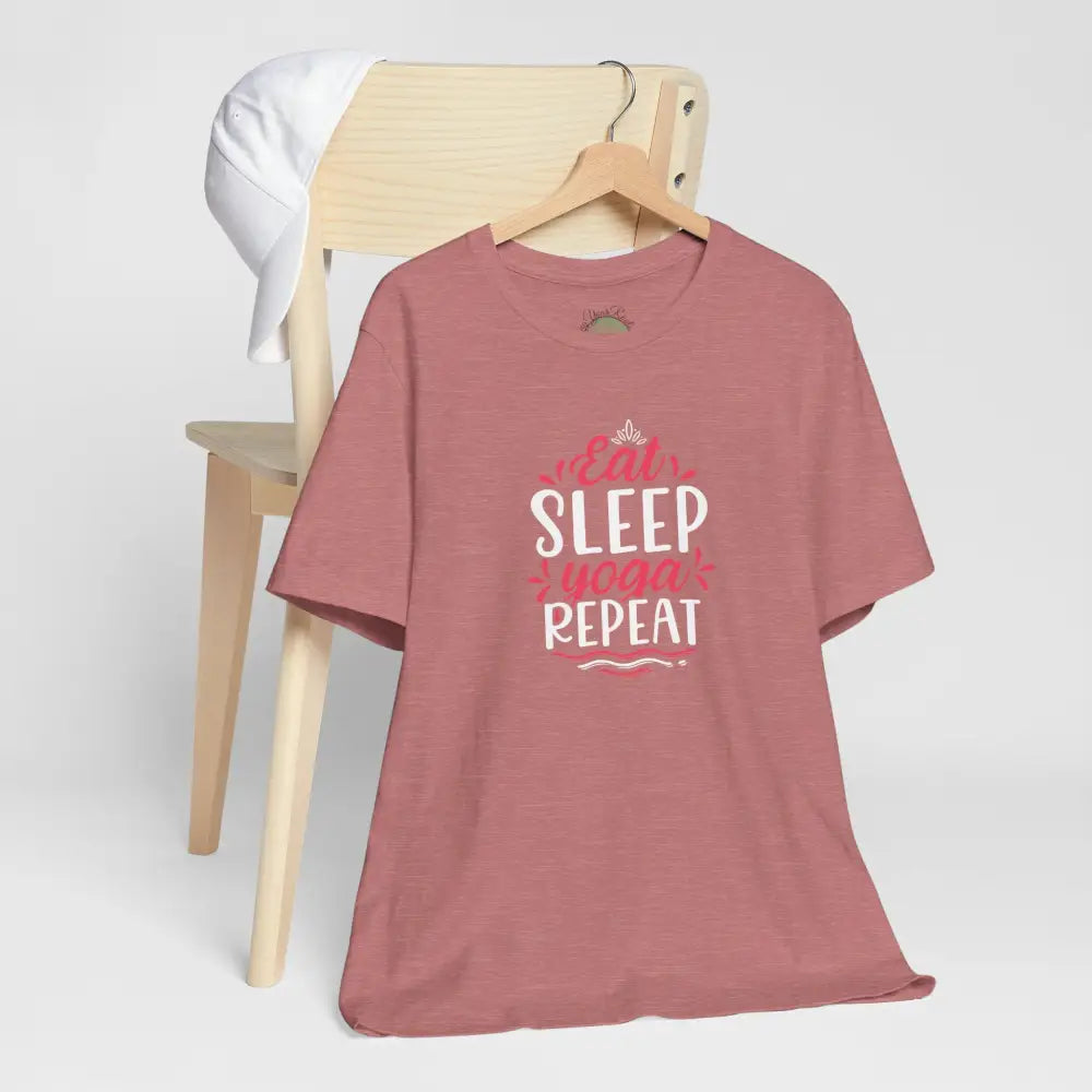 Eat Sleep Yoga Repeat T-Shirt; Yoga Routine Tee - T-Shirt