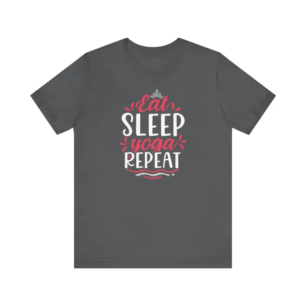 Eat Sleep Yoga Repeat Unisex Jersey Short Sleeve Tee - Asphalt / S - T-Shirt