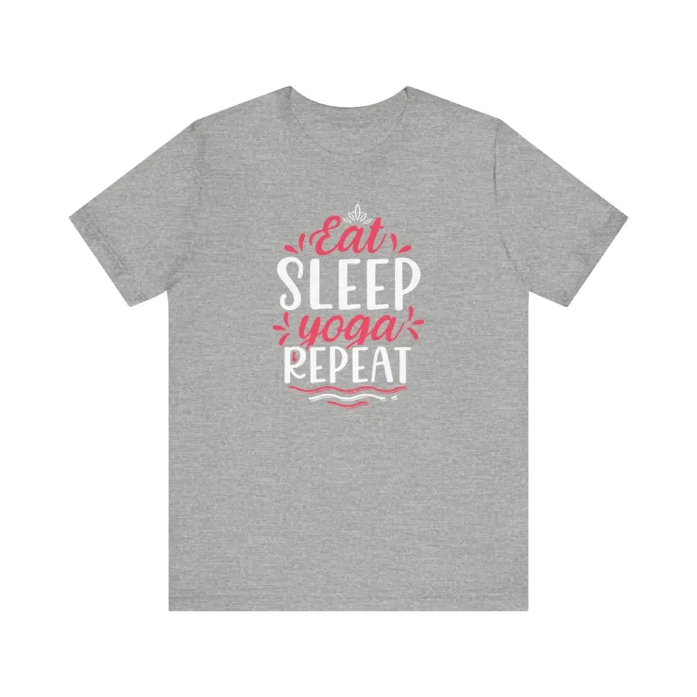 Eat Sleep Yoga Repeat Unisex Jersey Short Sleeve Tee - Athletic Heather / S - T-Shirt