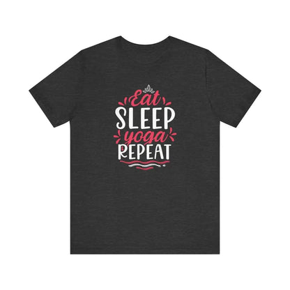 Eat Sleep Yoga Repeat Unisex Jersey Short Sleeve Tee - Dark Grey Heather / S - T-Shirt