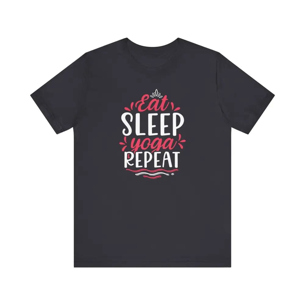 Eat Sleep Yoga Repeat Unisex Jersey Short Sleeve Tee - Dark Grey / S - T-Shirt