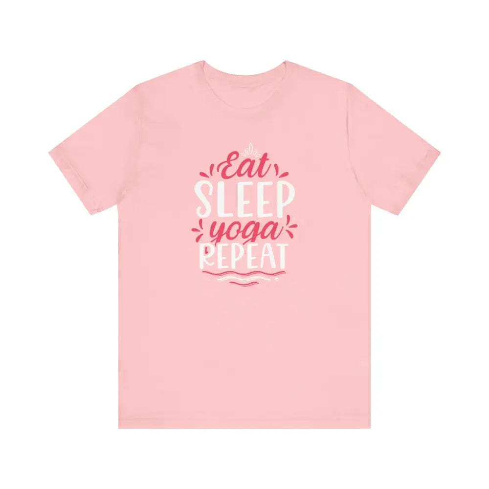 Eat Sleep Yoga Repeat Unisex Jersey Short Sleeve Tee - Pink / S - T-Shirt