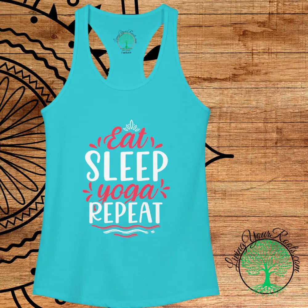 Eat Sleep Yoga Repeat Womens Racerback Tank - Tank Top