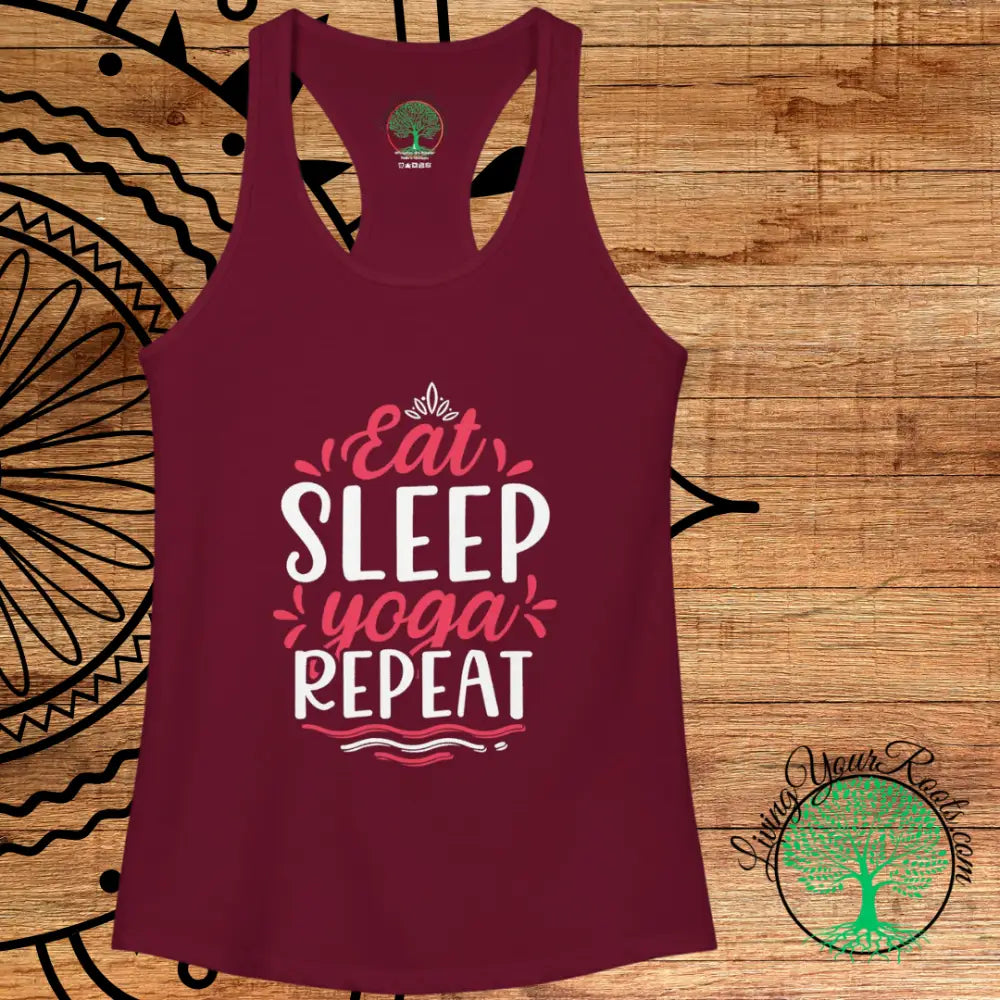 Eat Sleep Yoga Repeat Womens Racerback Tank - Tank Top