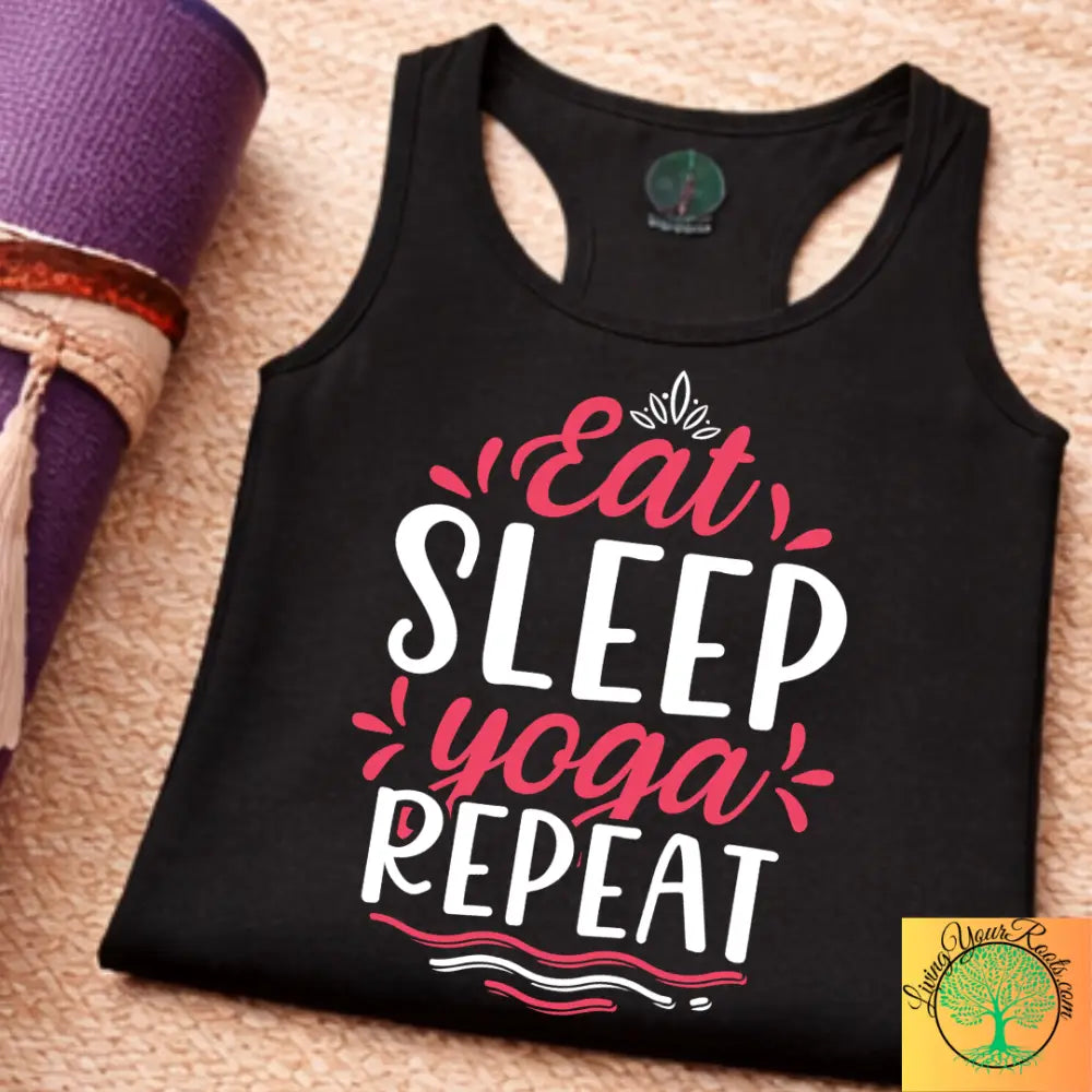 Eat Sleep Yoga Repeat Womens Racerback Tank - Tank Top