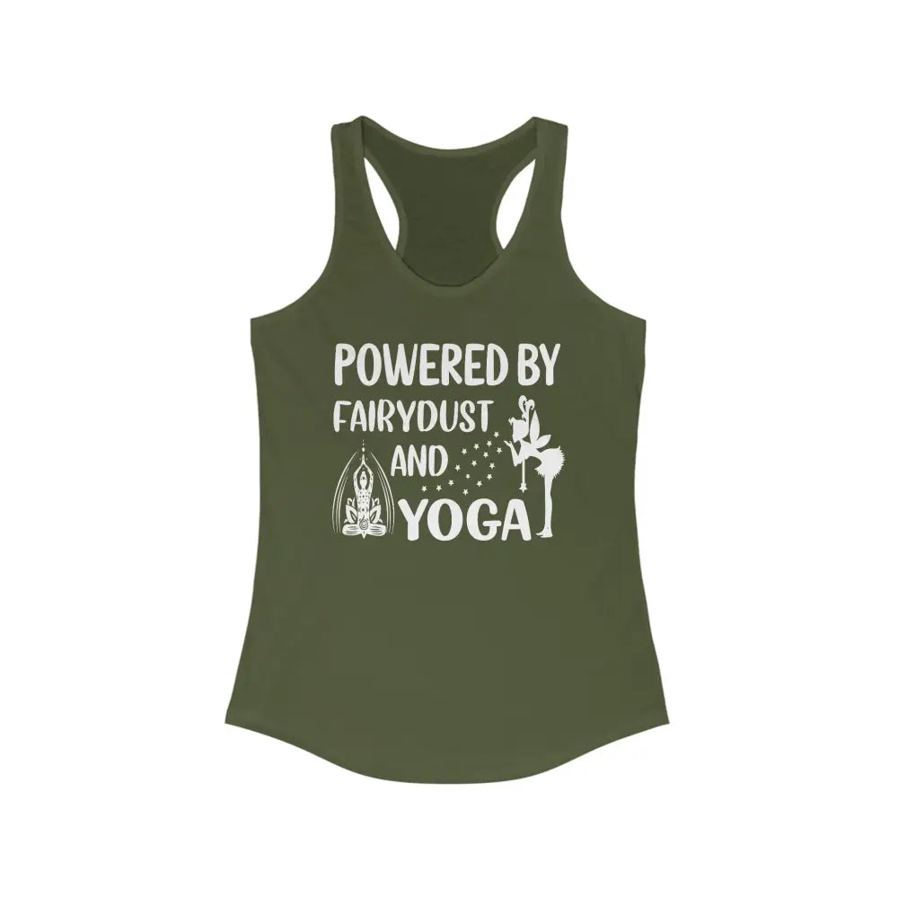 Fairydust and Yoga...Women’s Ideal Racerback Tank - Solid Military Green / XS - Tank Top