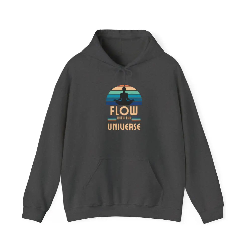 Flow With The Universe Hoodie — Retro Yoga Meditation Sweatshirt - Hoodie