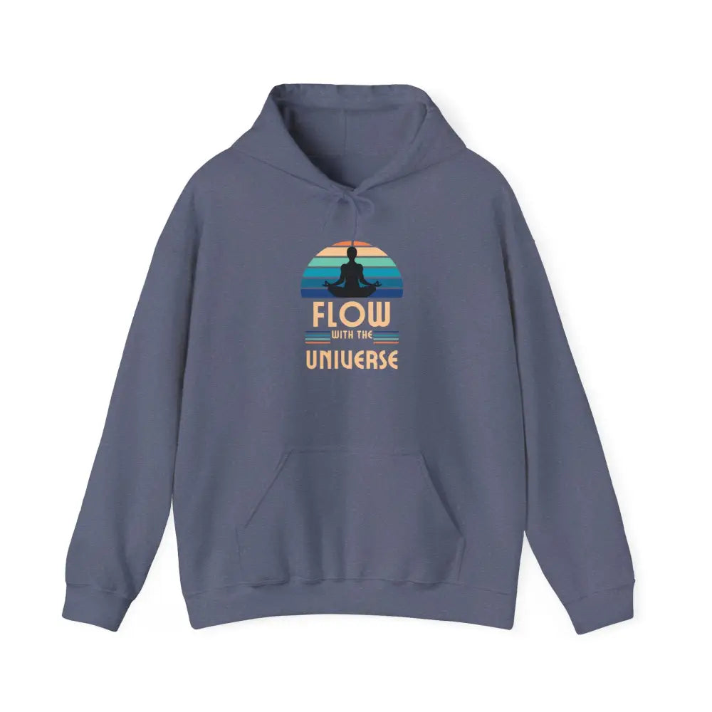 Flow With The Universe Hoodie — Retro Yoga Meditation Sweatshirt - Hoodie