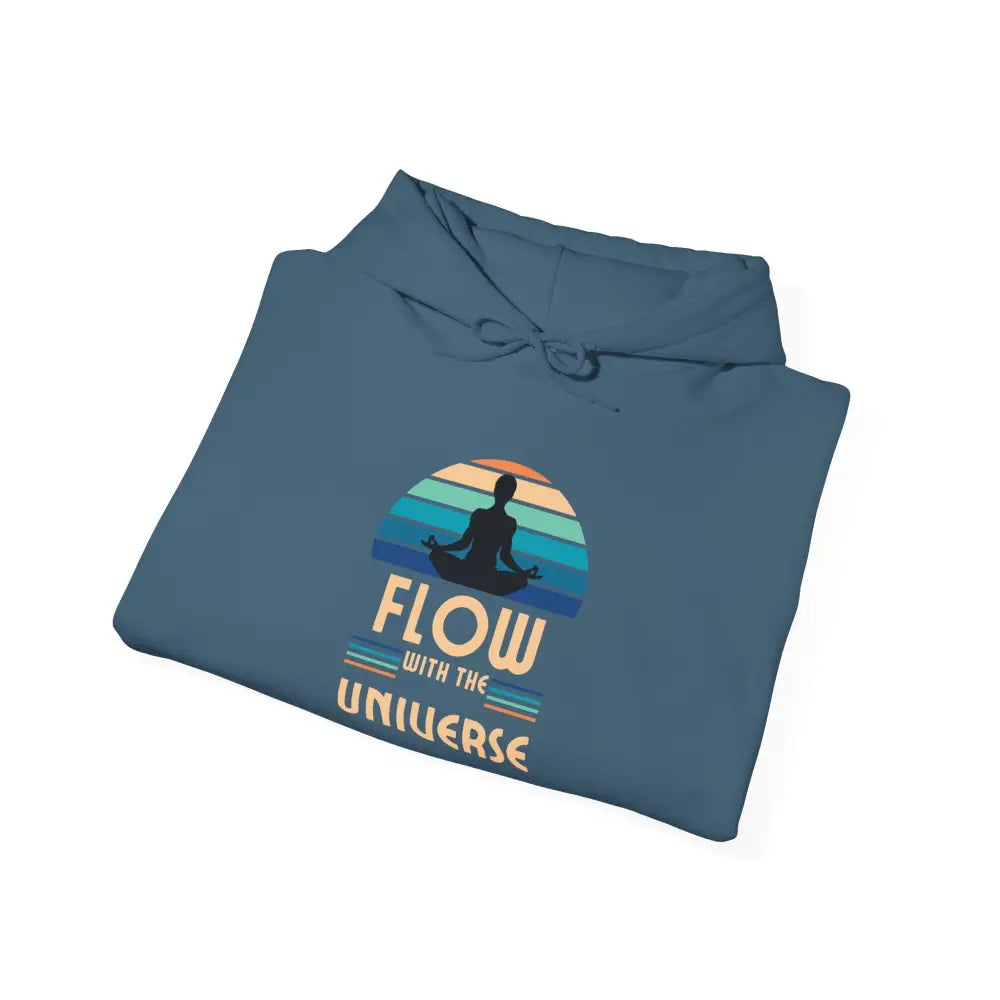 Flow With The Universe Hoodie — Retro Yoga Meditation Sweatshirt - Hoodie