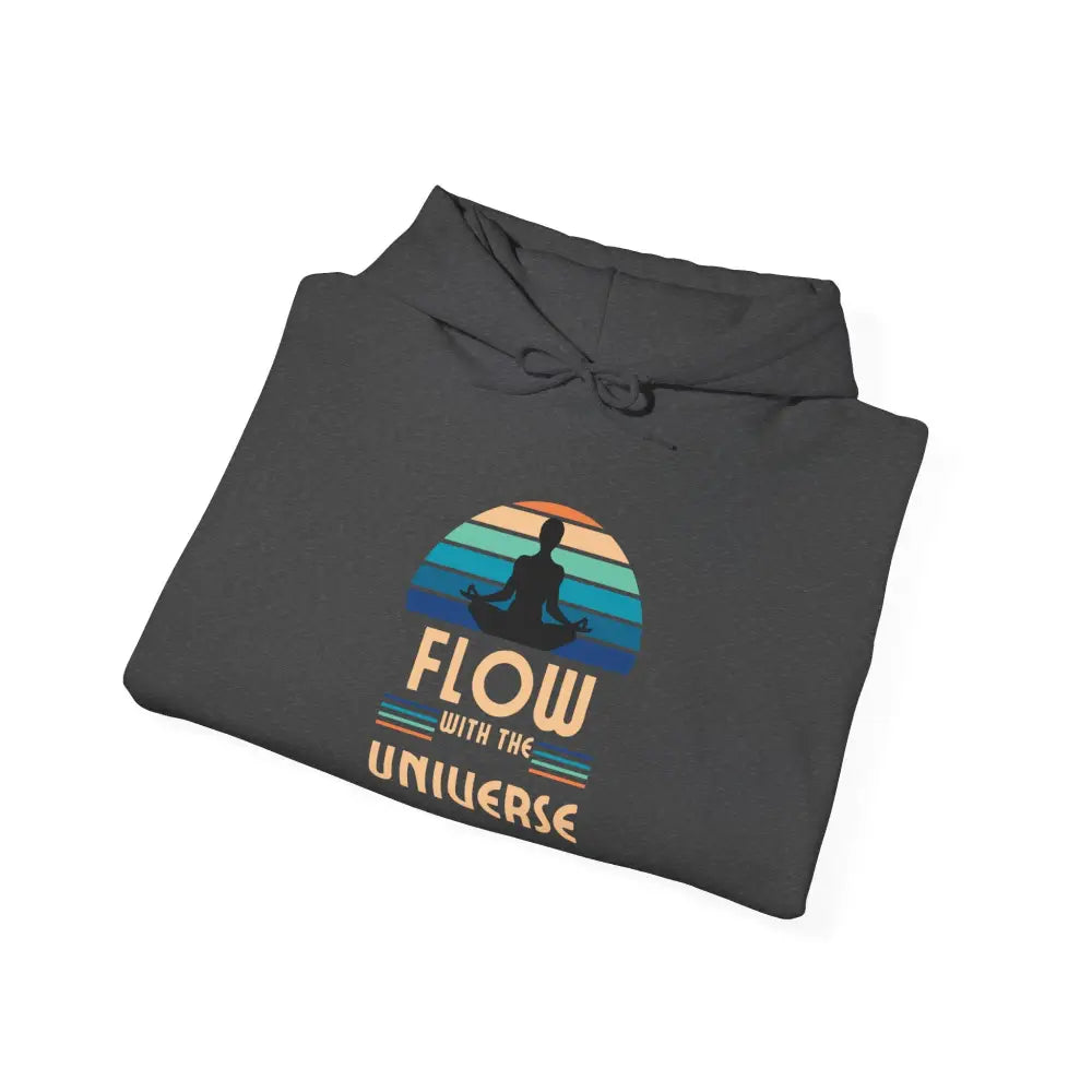 Flow With The Universe Hoodie — Retro Yoga Meditation Sweatshirt - Hoodie