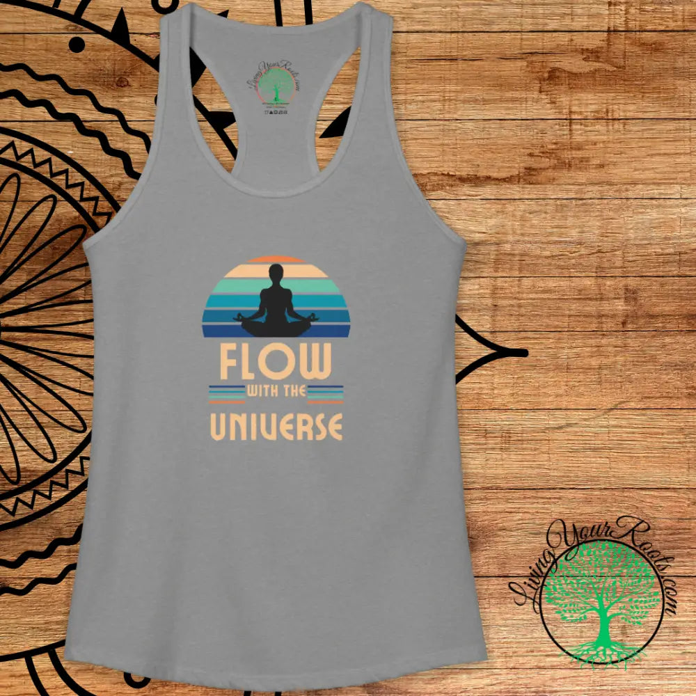 Flow With the Universe Racerback Tank, Women’s Spiritual Yoga Tank Top - Tank Top