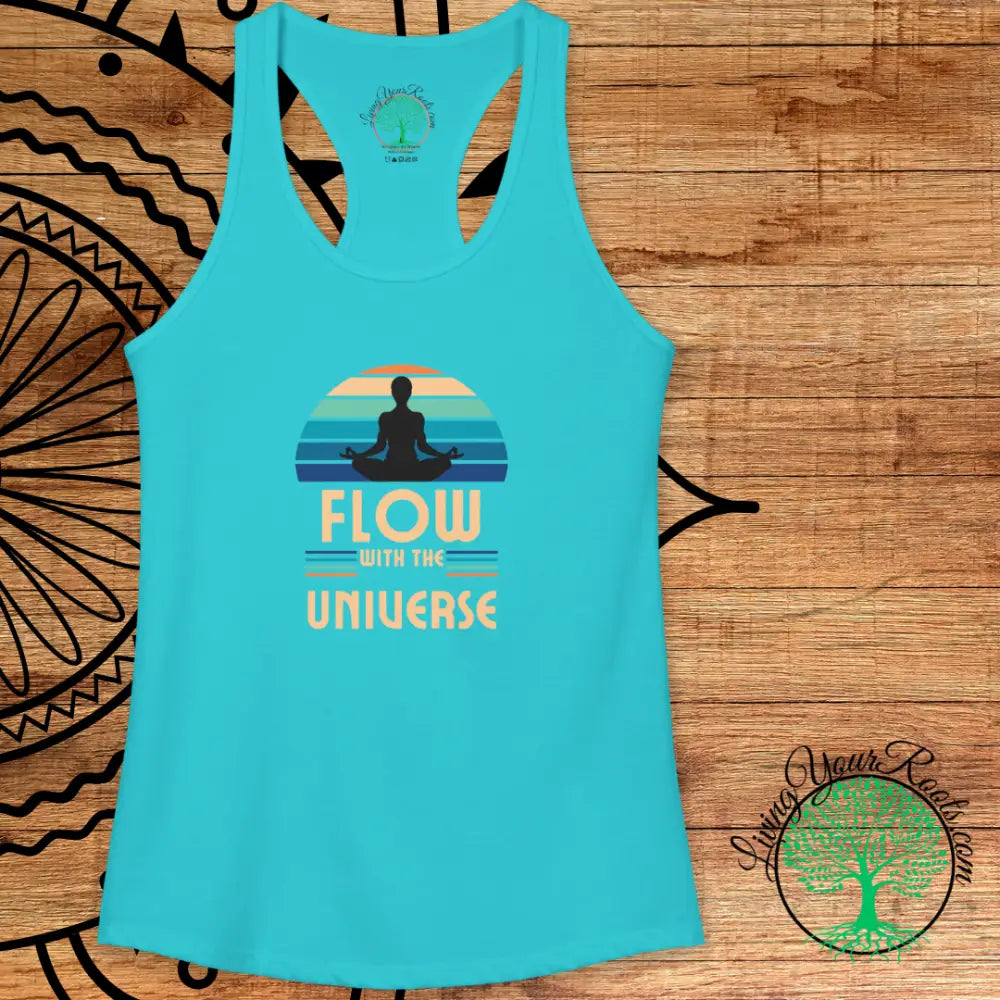 Flow With the Universe Racerback Tank, Women’s Spiritual Yoga Tank Top - Tank Top