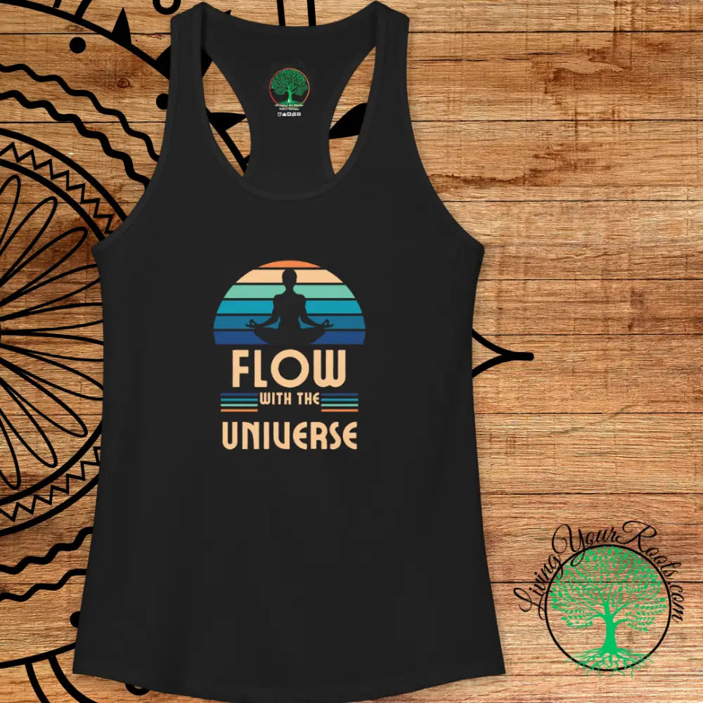 Flow With the Universe Racerback Tank, Women’s Spiritual Yoga Tank Top - Tank Top
