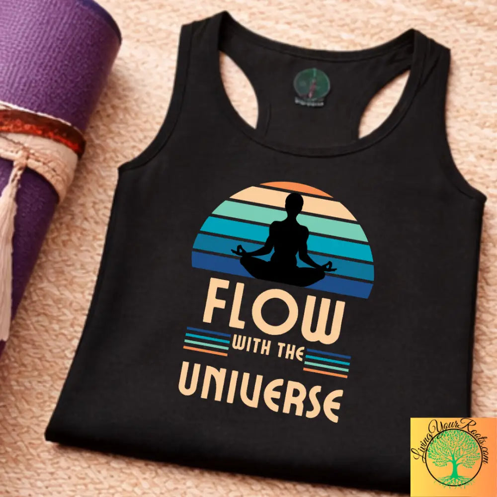 Flow With the Universe Racerback Tank, Women’s Spiritual Yoga Tank Top - Tank Top