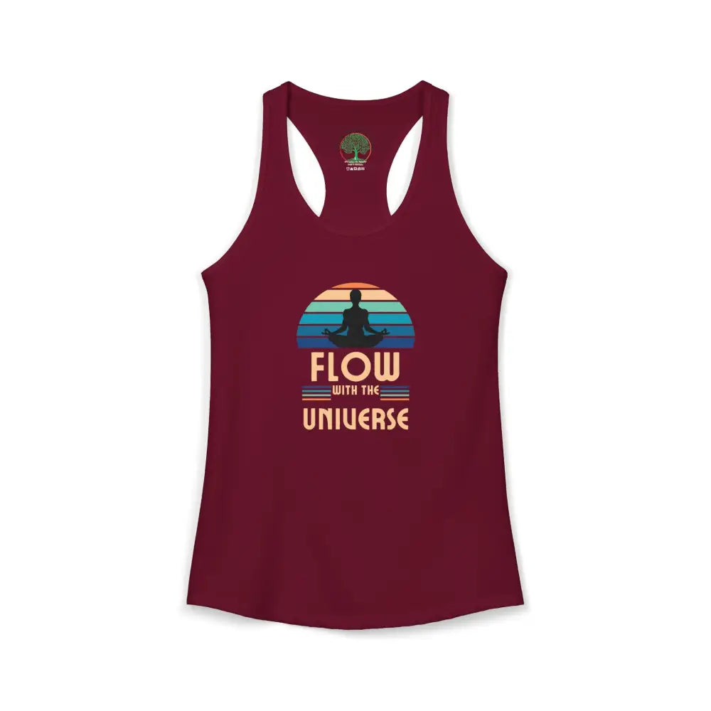 Flow With the Universe Racerback Tank — Women’s Spiritual Yoga Tank Top - XS / Solid Cardinal Red - Tank Top