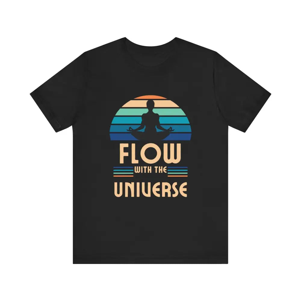 Flow with the Universe Unisex Jersey Short Sleeve Yoga Tee - Black / S - T-Shirt