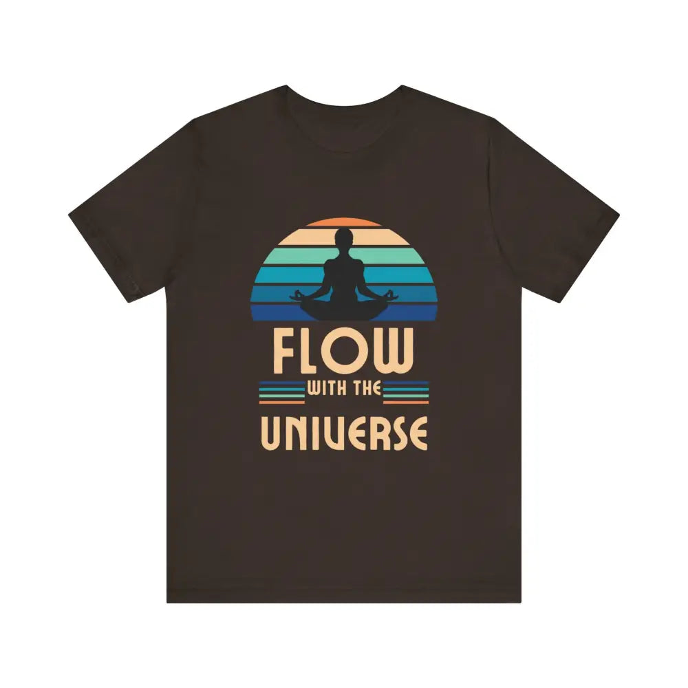 Flow with the Universe Unisex Jersey Short Sleeve Yoga Tee - Brown / S - T-Shirt