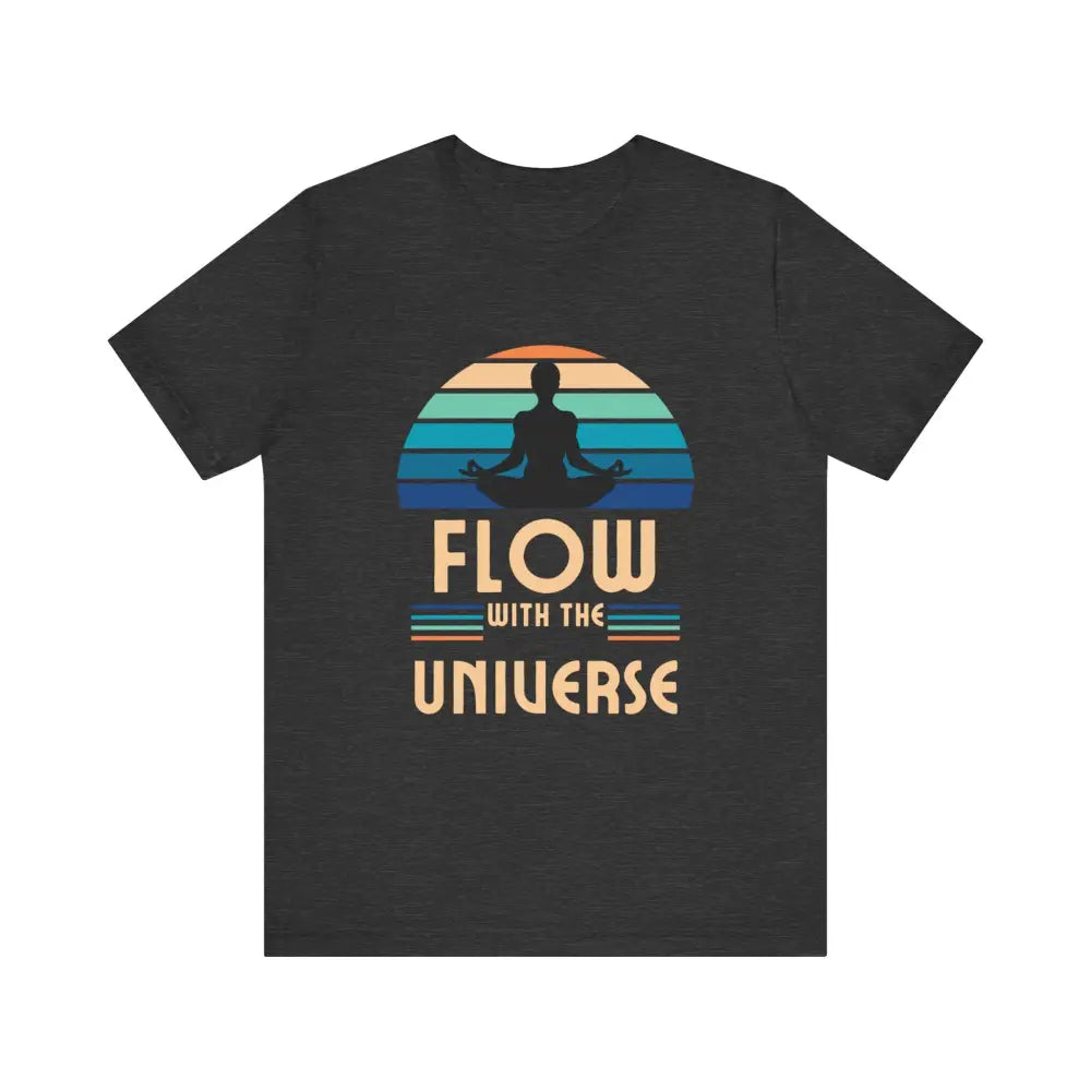 Flow with the Universe Unisex Jersey Short Sleeve Yoga Tee - Dark Grey Heather / S - T-Shirt