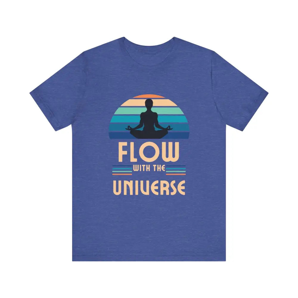 Flow with the Universe Unisex Jersey Short Sleeve Yoga Tee - Heather True Royal / S - T-Shirt