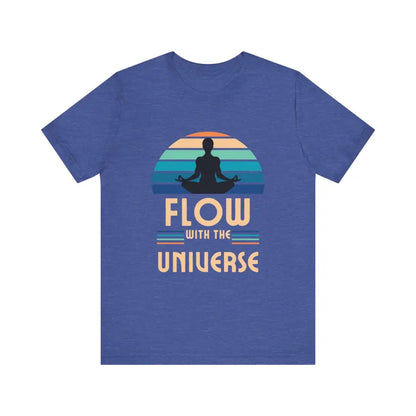 Flow with the Universe Unisex Jersey Short Sleeve Yoga Tee - Heather True Royal / S - T-Shirt