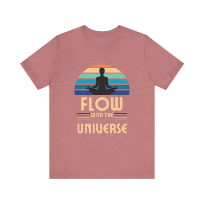 Flow with the Universe Unisex Jersey Short Sleeve Yoga Tee - Heather Mauve / S - T-Shirt