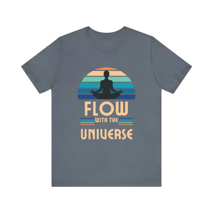 Flow with the Universe Unisex Jersey Short Sleeve Yoga Tee - Steel Blue / S - T-Shirt