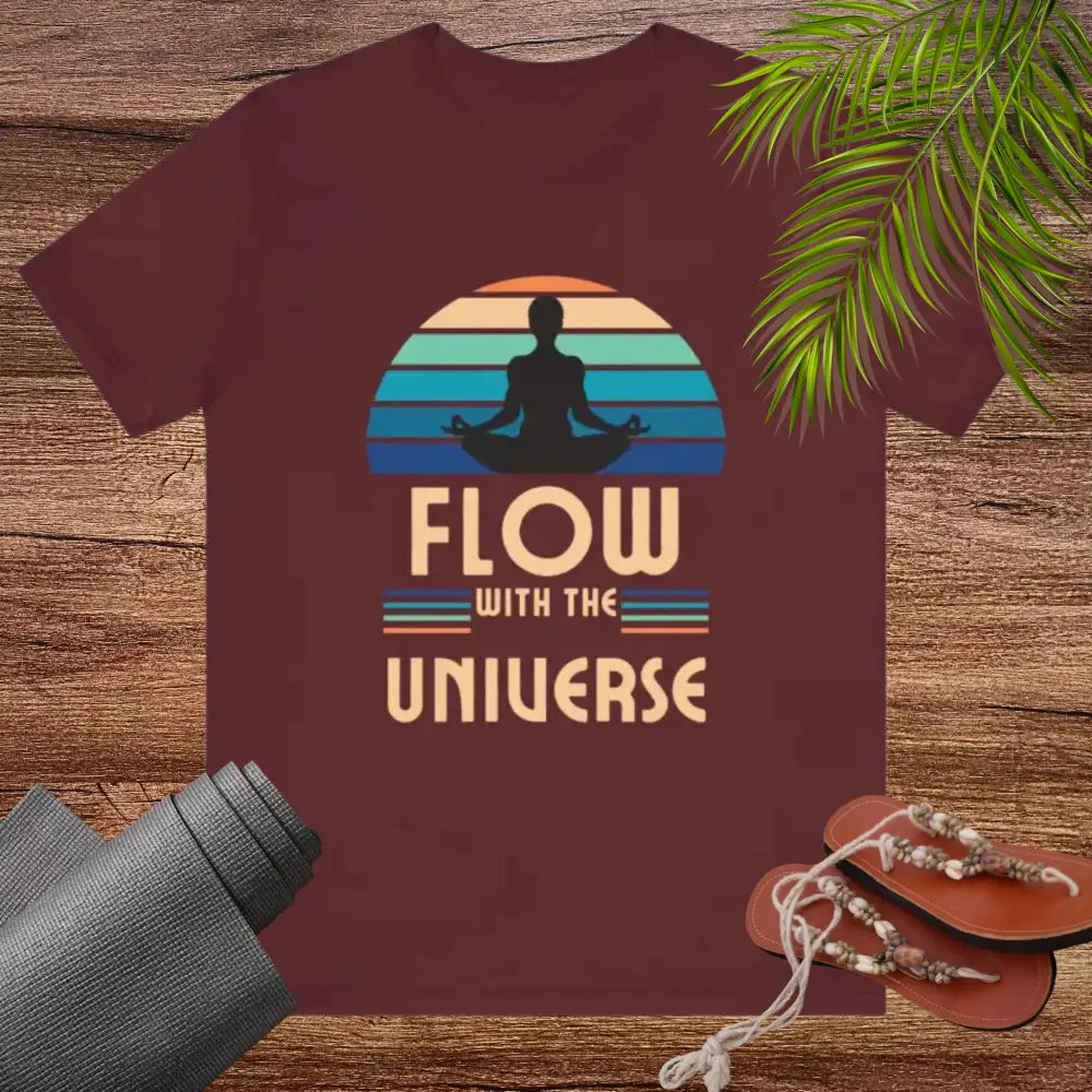 Flow with the Universe Unisex Jersey Short Sleeve Yoga Tee - T-Shirt