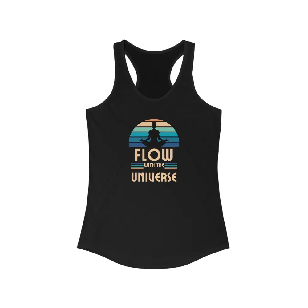 Flow with the Universe Women’s Ideal Racerback Tank - Solid Black / XS - Tank Top