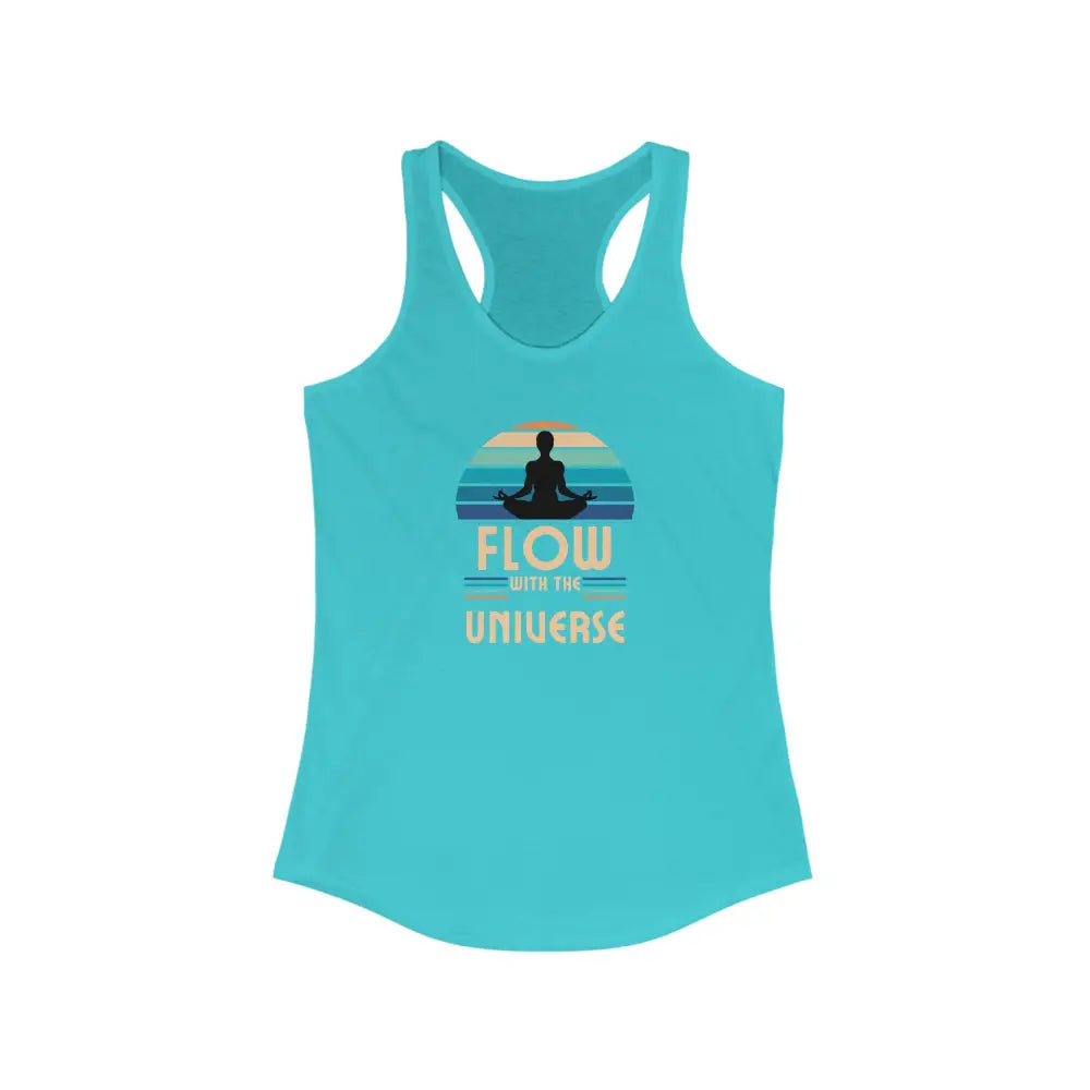 Flow with the Universe Women’s Ideal Racerback Tank - Solid Tahiti Blue / XS - Tank Top