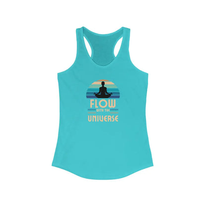 Flow with the Universe Women’s Ideal Racerback Tank - Solid Tahiti Blue / XS - Tank Top