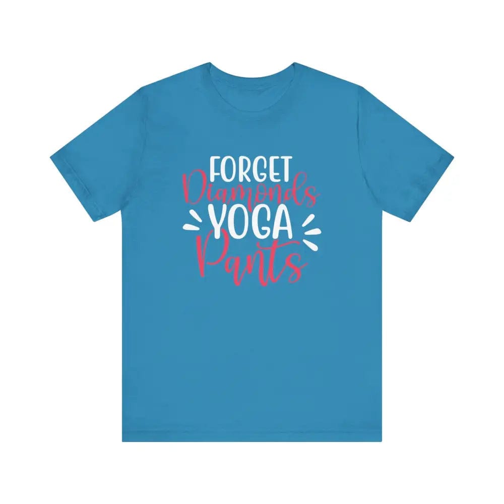 Forget Diamonds Unisex Jersey Short Sleeve Yoga Tee - Aqua / S - T-Shirt