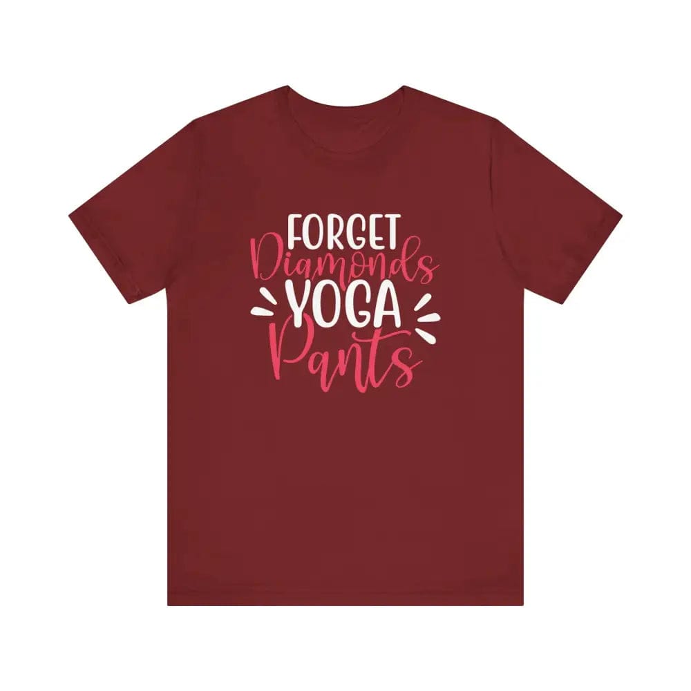 Forget Diamonds Unisex Jersey Short Sleeve Yoga Tee - Cardinal / S - T-Shirt